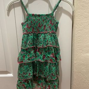 Pumpkin Patch Green Floral ruffle dress